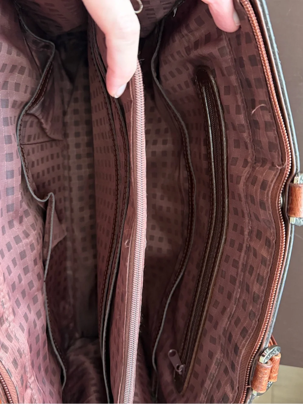 Marc Chantel Vintage Briefcase Attaché Crocodile Embossed Leather